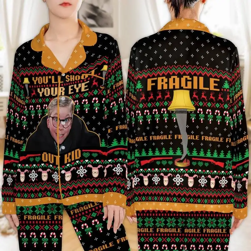 Christmas Story Ralphie Bunny Shirt Holiday Movie Pajamas