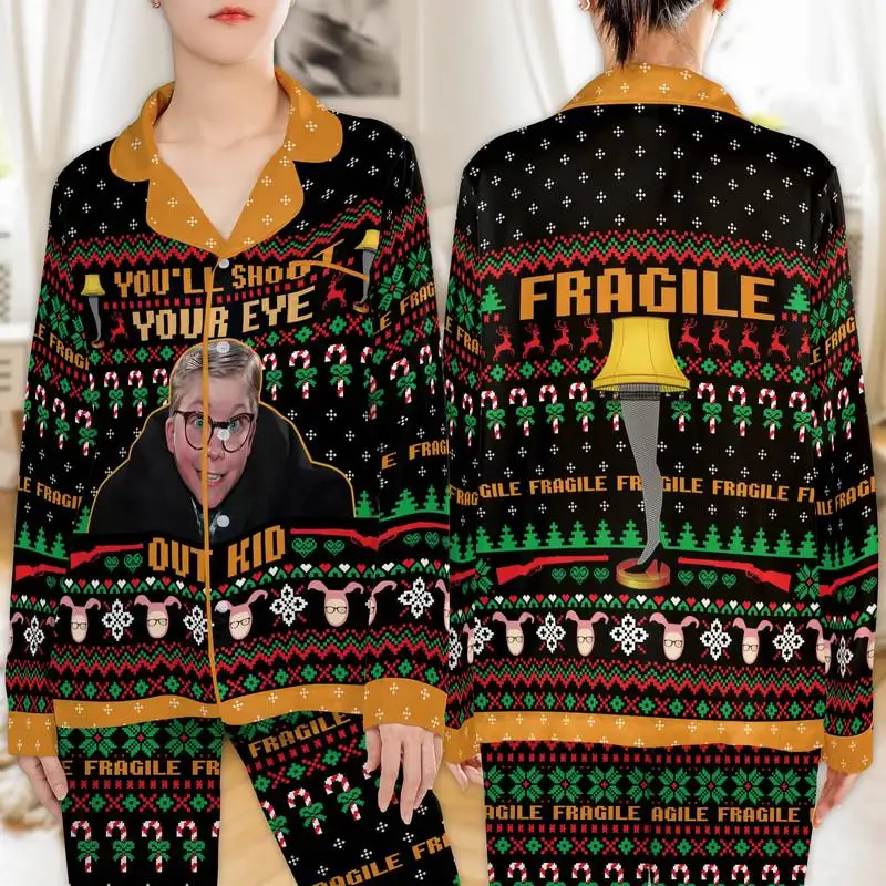 Christmas Story Ralphie Bunny Shirt Holiday Movie Pajamas