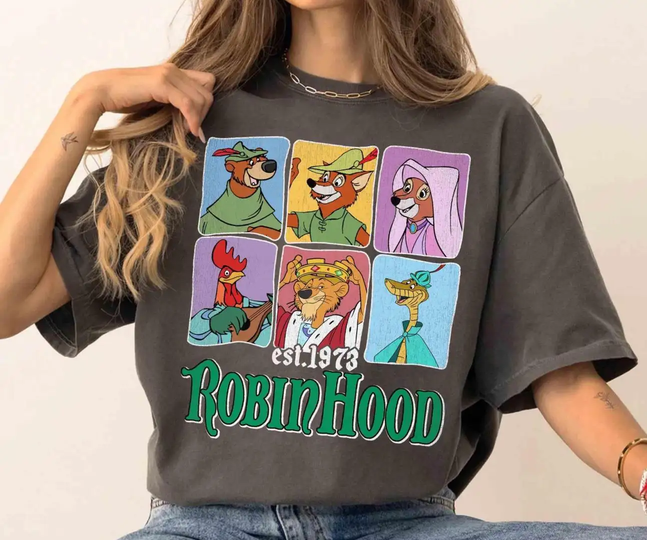 Disney Robin Hood 1973 Characters Shirt for Family Vacation