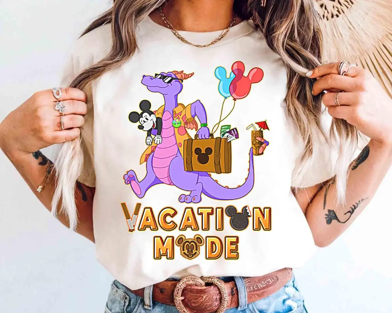 Disney Vacation Mode Shirt with Figment & Mickey Balloons