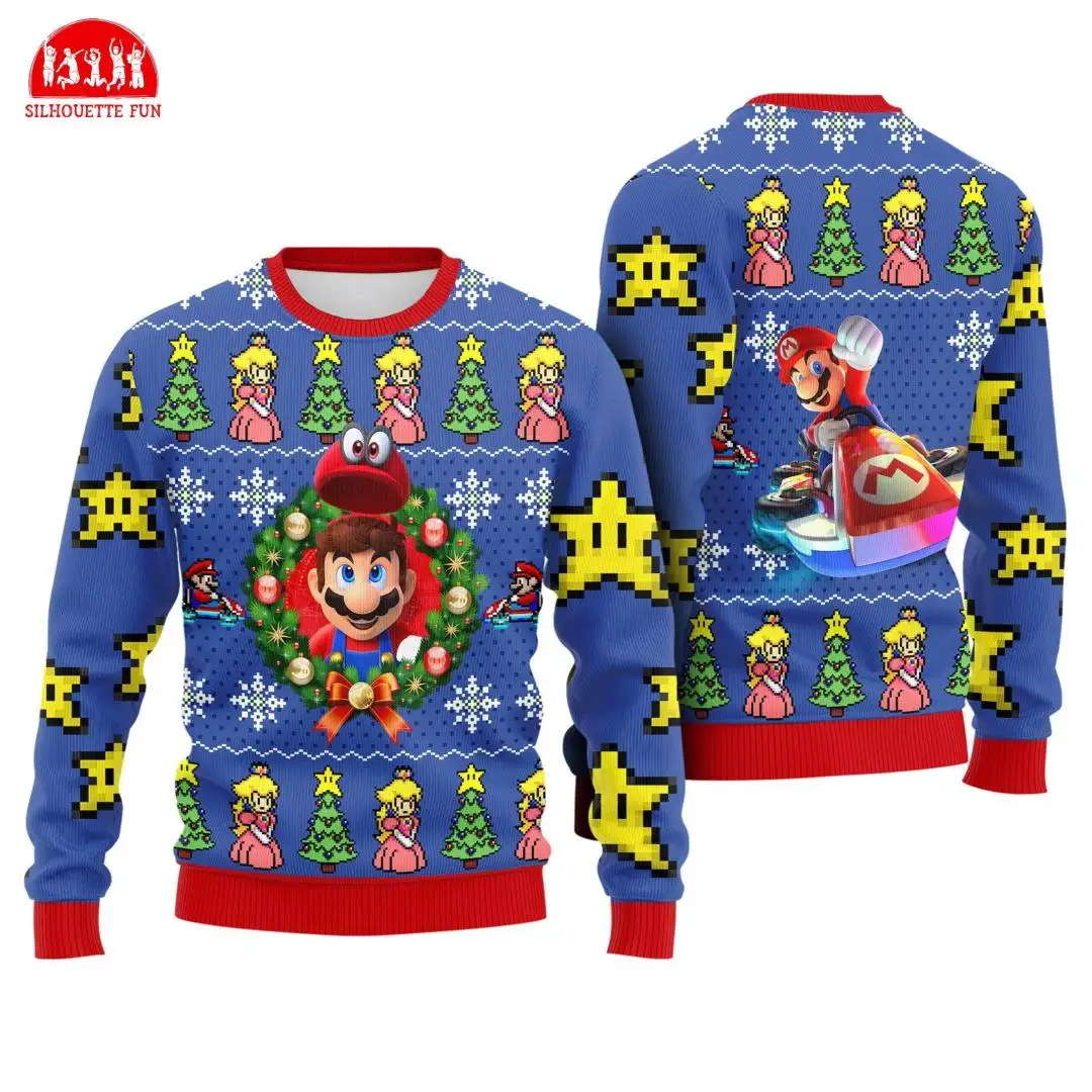 Super Mario Christmas Ugly Sweater Shirt for Holiday Parties
