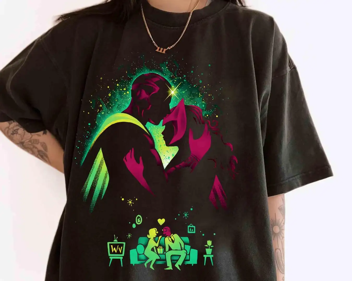 Marvel Vision Scarlet Witch Shirt for MCU Comic Fans