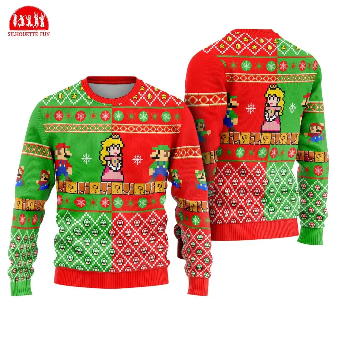 Super Mario Ugly Christmas Shirt for Holiday Gaming Fans