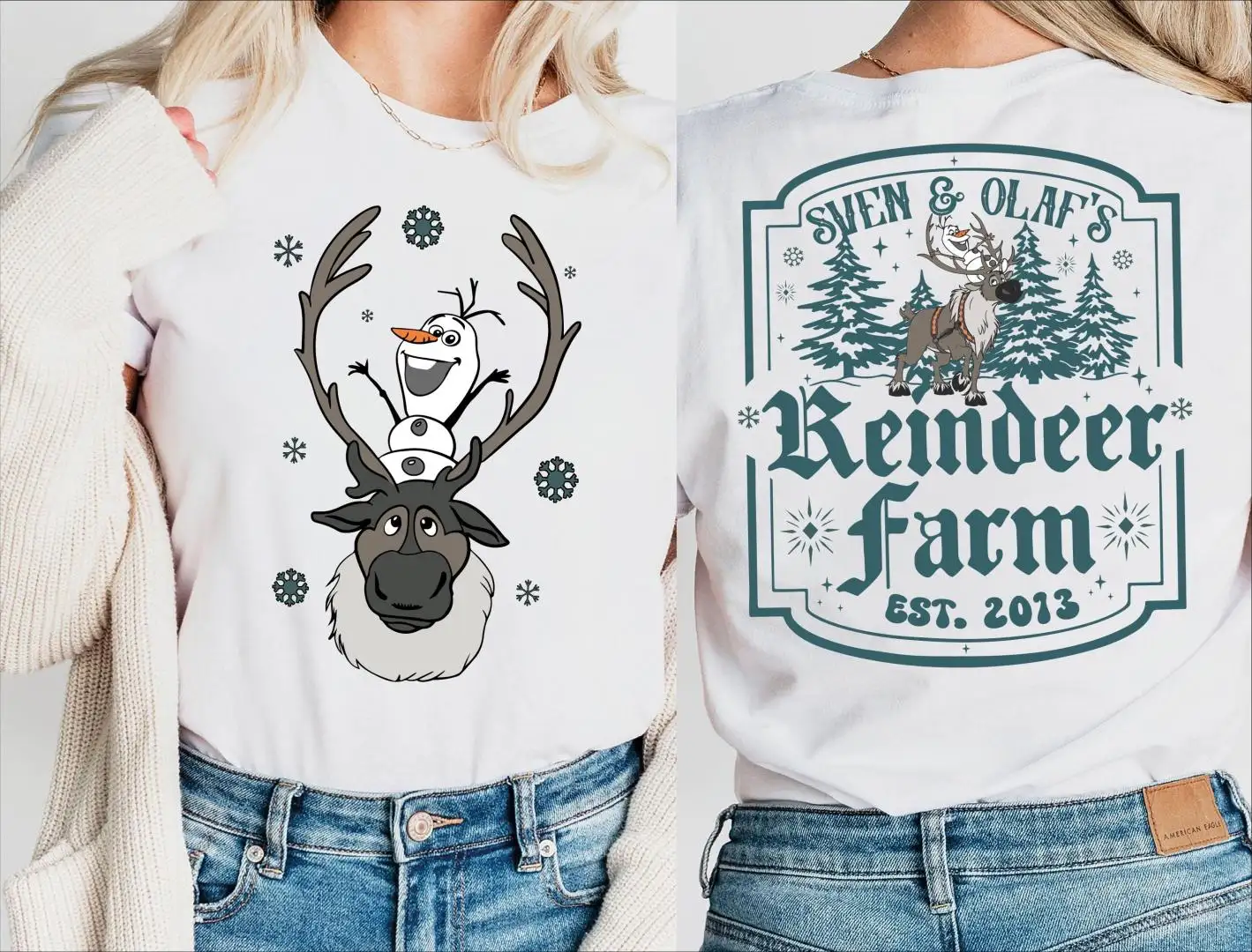 Disneyland Besties Christmas Shirt with Olaf and Sven