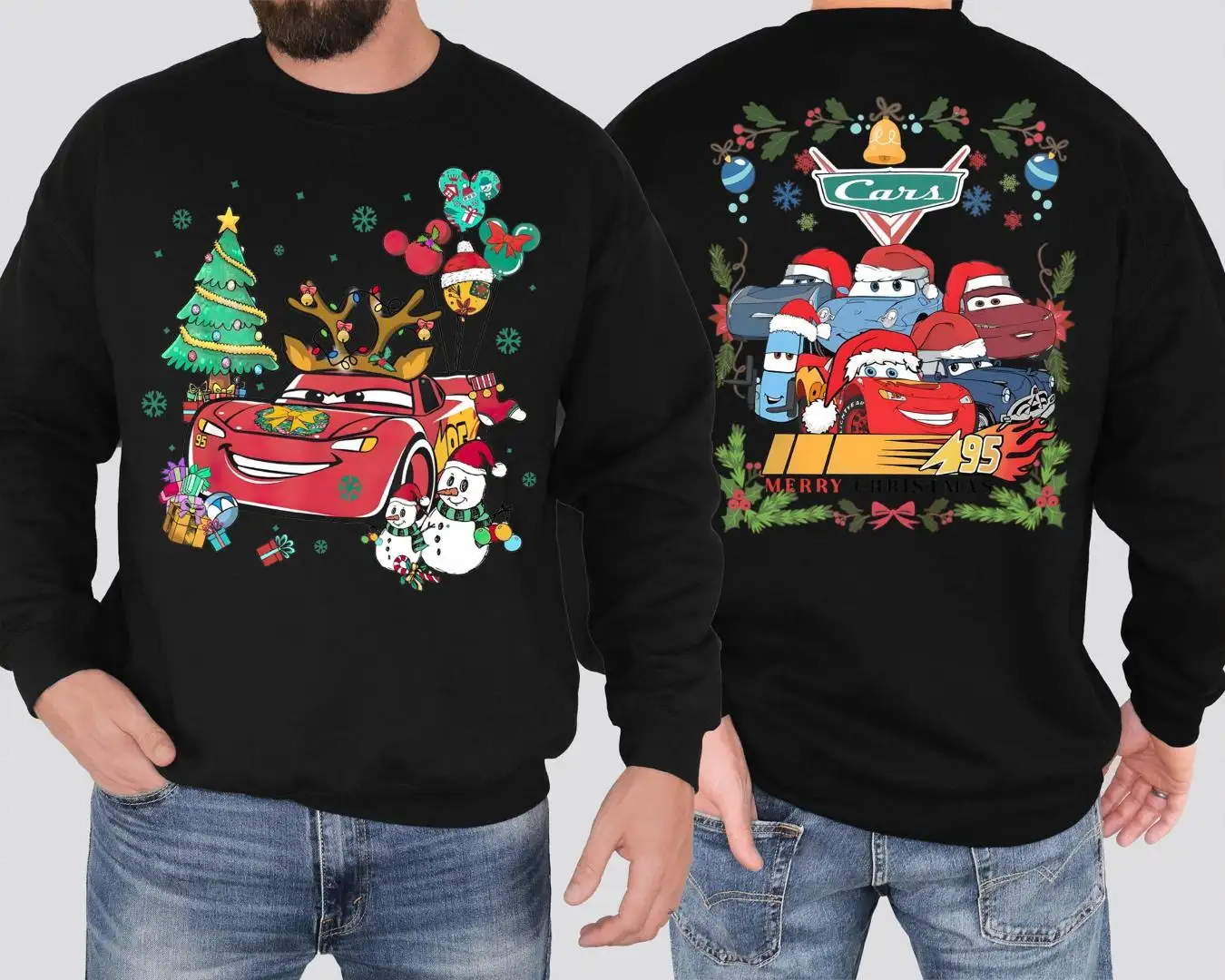 Disney Cars Christmas Shirt | Lightning McQueen Holiday Gift