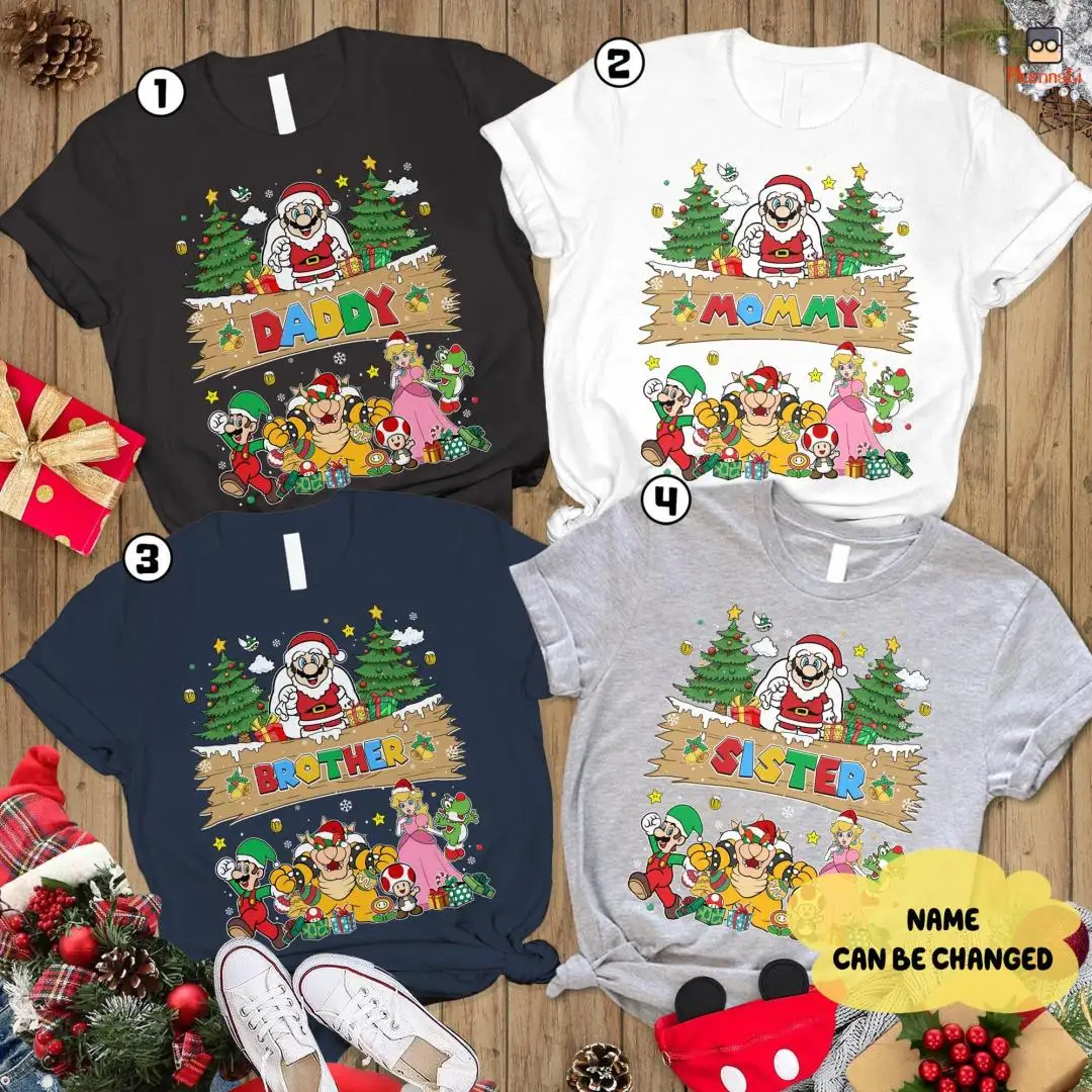 Super Mario Christmas Shirt for Family Vacation