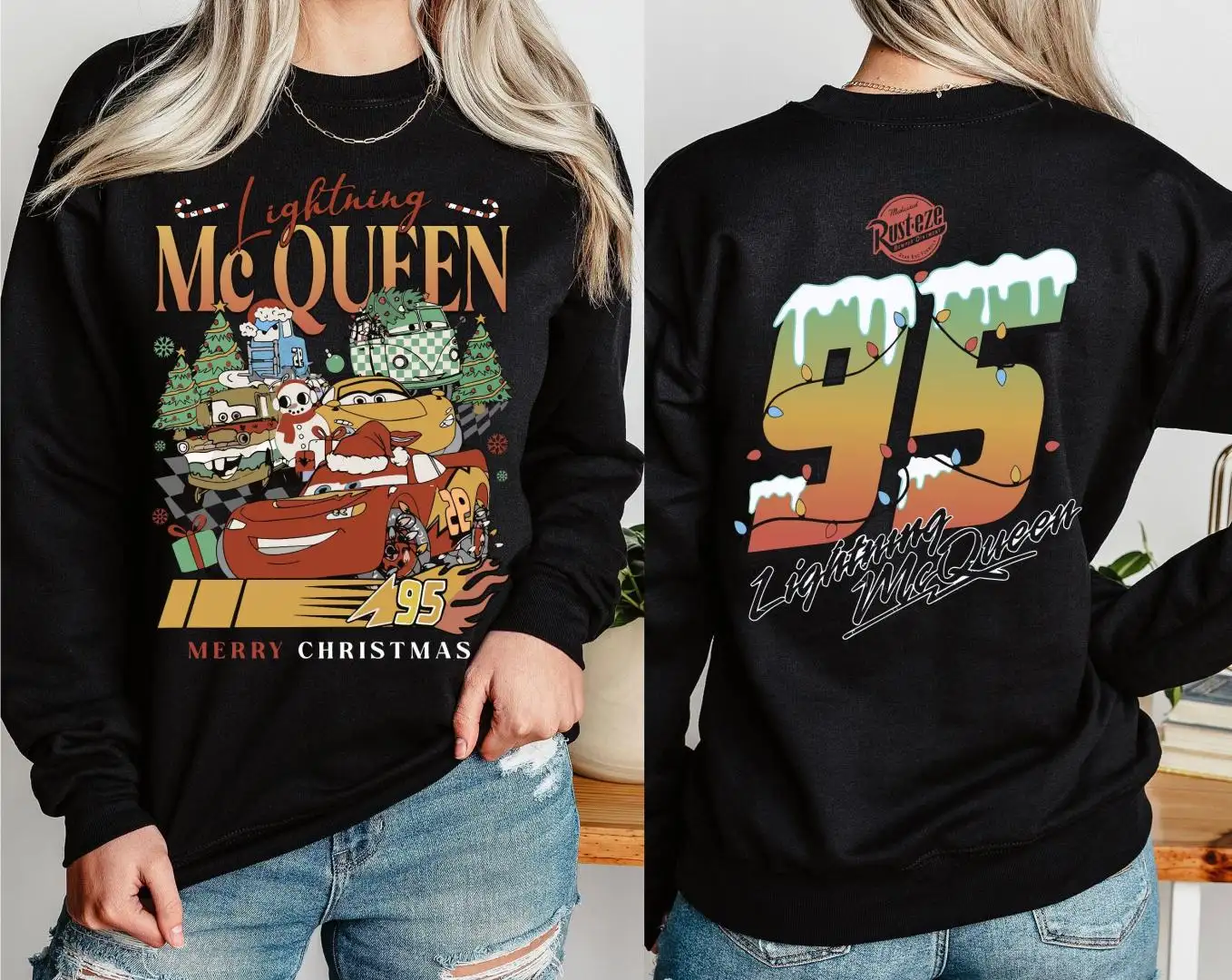 Disney Cars Lightning McQueen Christmas Shirt for Kids