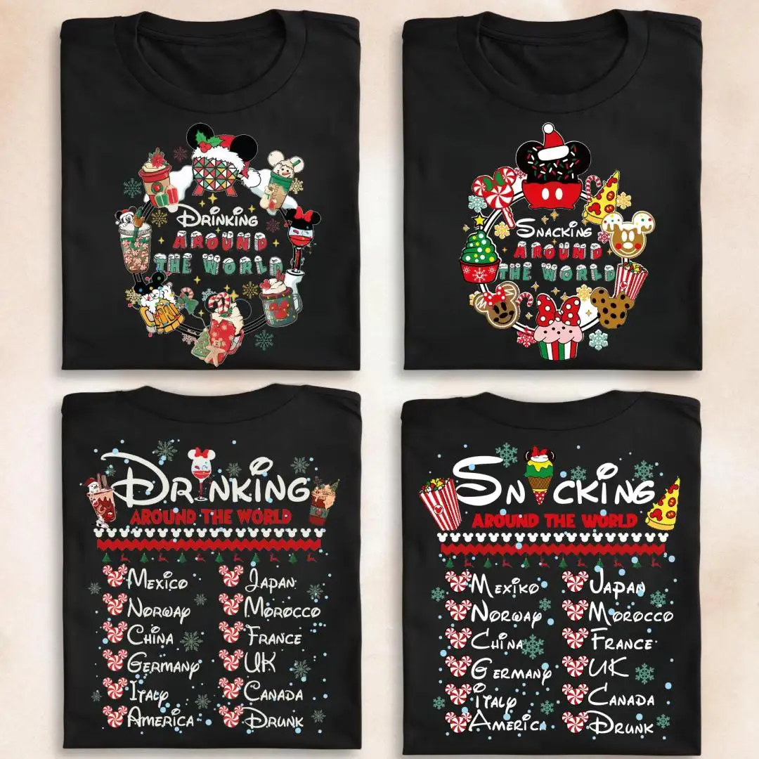 Disney World Snacking and Drinking Christmas Shirt