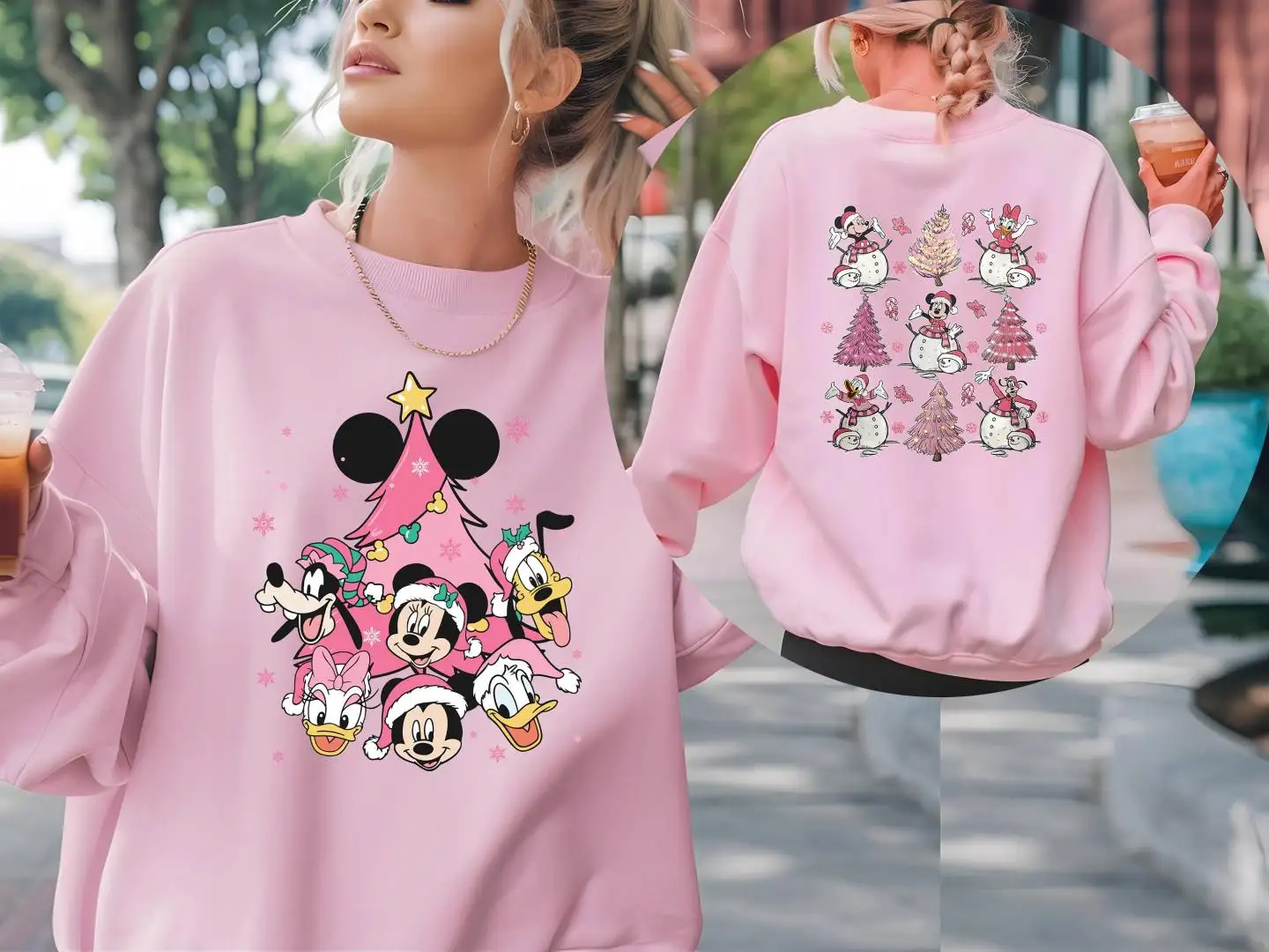 Disney Christmas Shirt for Girls Mickey Pink Tree