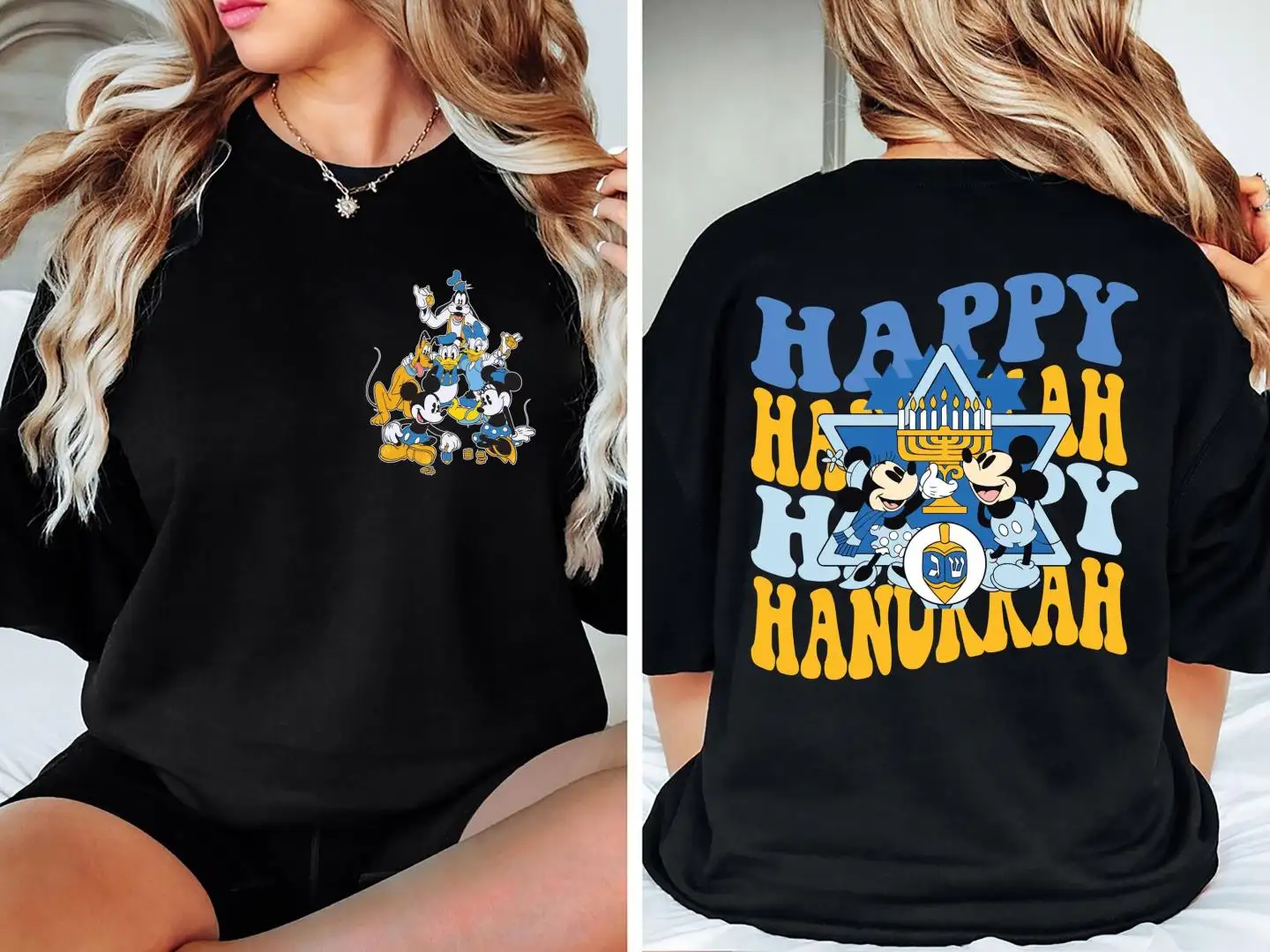 Disney Mickey Mouse Happy Hanukkah Shirt for Jewish Holiday
