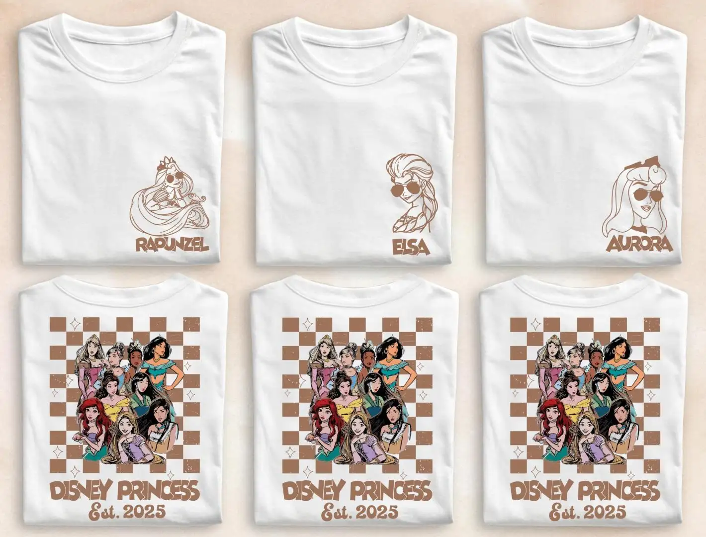 Vintage Disney Princess Checkered Shirt for Girls